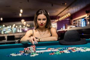 femme qui joue au casino